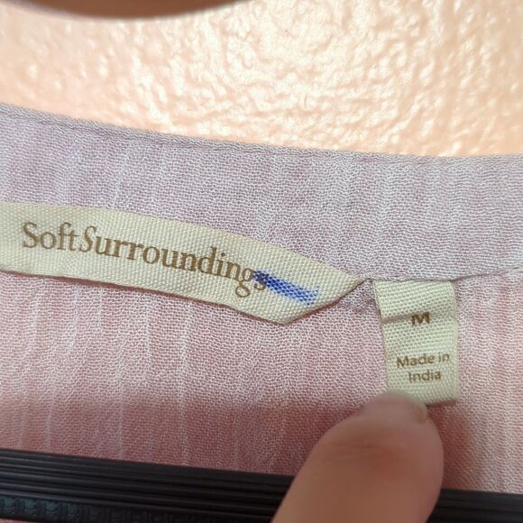 Soft Surroundings Italian Dreams Mauve Blush Pink Romantic Maxi Dress M - Picture 4 of 8